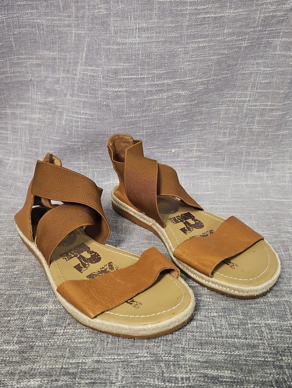 Sorel Women's Tan Elastic-Strap Espadrille Sandals